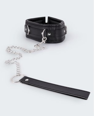 Lust PU Leather Collar & Leash - Black