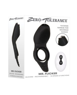 Zero Tolerance Mr. Flicker Vibrating Cock Ring - Black