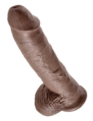 KING COCK 10 IN COCK W/BALLS BROWN