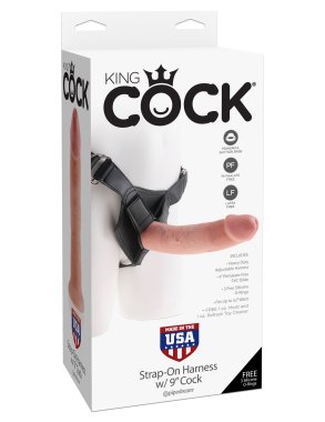 KING COCK STRAP ON HARNESS W/ 9 IN COCK LIGHT
