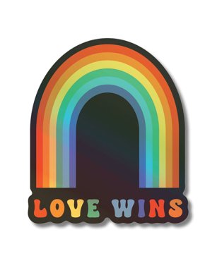 Love Wins Holographic Sticker - Pack of 3