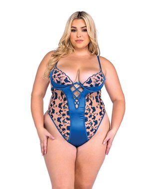 Butterfly Beauty Embroidered Teddy - Blue 2X