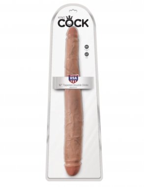 KING COCK 16 IN TAPERED DOUBLE DILDO TAN