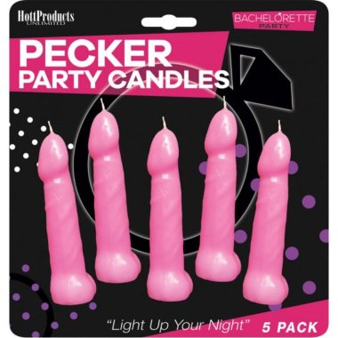 Pecker Party Pink Candles - 5 pk