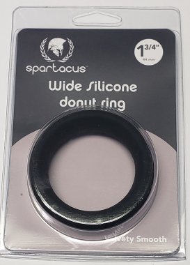 WIDE SILICONE DONUT RING BLACK 1.75 "