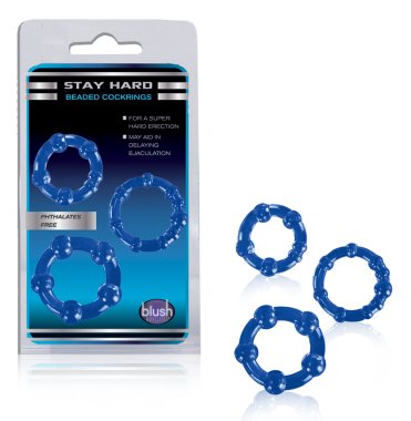 STAY HARD BEADED COCKRINGS 3PC SET BLUE