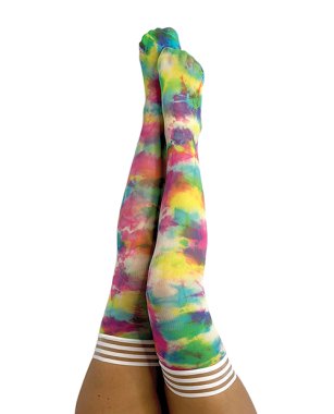 Kix'ies Gilly Tie Die Thigh High Bright Color D