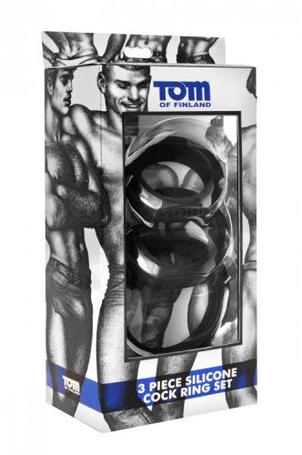 TOM OF FINLAND 3 PIECE COCK RING SET SILICONE