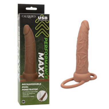 PERFORMANCE MAXX RECHARGEABLE DUAL PENETRATOR BROWN