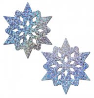 SILVER GLITTER SNOWFLAKES NIPPLE PASTIES