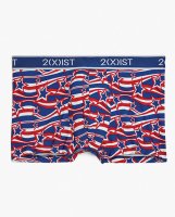 2Xist Seasonal Graphic Micro No show Trunk Red, White Blue LG