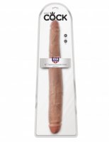 KING COCK 16 TAPERED DOUBLE DILDO TAN '