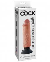 King Cock 6' Vibrating Cock - Flesh