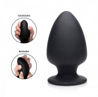 SQUEEZE-IT SILEXPAN ANAL PLUG LARGE BLACK (Out Beg Dec)