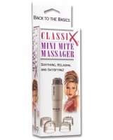 Classix Mini Mite Massager w/4 Heads - White