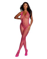 DIAMOND-NET BODYSTOCKING NEON PINK O/S