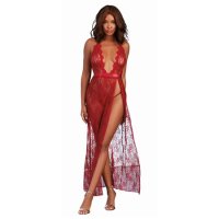 Dreamgirl Lace Gown & G-String Garnet XL Hanging