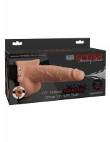 FETISH FANTASY 7.5 IN HOLLOW SQUIRTING STRAP-ON W/ BALLS FLESH