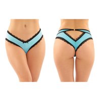 Dahlia Cheeky Hipster Panty With Lace Trim And Keyhole Cutout 6-Pack S/M Turquoise