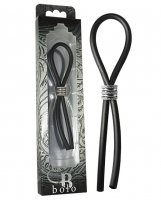 Bolo Silicone Lasso & Grooved Stainless Steel Slider - Black