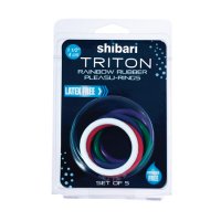 Triton Rainbow Rubber Pleasure Rings 5/Pk Asst. Colors