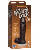 8' Realistic Cock w/Balls - Black