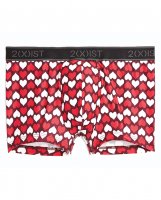 2XIST Graphic Micro 1 No Show Trunk Heart Red/White LG
