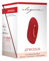 Shots Elegance Precious Mini Rechargeable Clitoral Stimulator - 10 Function Red