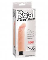 Real Feel No. 6 Long 8' Vibe Waterproof - Mutli-speed Flesh