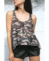 Vibes SAVAGE AF Swing Top Camouflage S/M