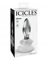 Icicles No. 91 Hand Blown Glass Butt Plug w/Suction Cup - Clear