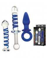 Nobu Glass Gems 3 pc Set - Blue