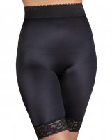 Rago Shapewear Long Leg Shaper w/Gripper Stretch Lace Bottom Black 5X