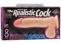THE REALISTIC COCK ULTRASKYN VIBRATING 8IN - WHITE BX