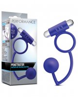 Blush Performance Penetrator Anal Ball w/Vibrating Cock Ring - Indigo