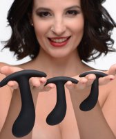 MASTER SERIES DARK DELIGHTS 3PC CURVED SILICONE ANAL TRAINER SET