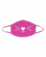 Neva Nude Blacklight Kitten Mask w/100% Cotton Liner Pink MD