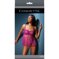 BABYDOLL & G-STRING MAGENTA/BLACK - OS Packaging Box