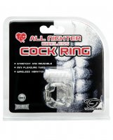 TLC All Nighter Wireless Cockring - White/Clear