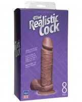 8' Realistic Cock w/Balls - Brown