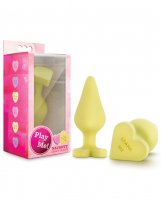 Blush Play with Me Naughty Candy Heart Spank Me Plug - Yellow