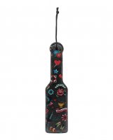 Shots Ouch Old School Tattoo Style Printed Paddle - Black