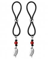 Bijoux de Nip Nipple Halos Bitch Charm - Red/Black