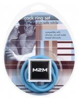 M2M Nitrile Cock Ring - Pack of 3 Sky Blue