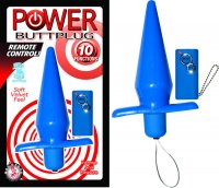 (WD) POWER BUTT PLUG REMOTE CO BLUE