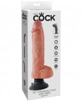 King Cock 10' Vibrating Cock w/Balls - Flesh