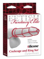 (D) FETISH FANTASY ELITE COCKC & RING SET RED