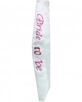 Bride to Be Flashing Sash - White