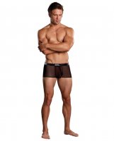 Male Power Mesh Branded Elastic Black Large