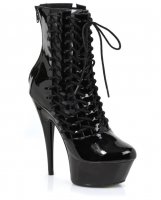 Ellie Shoes Milla 6' Heel Ankle Boots w/Inner Zipper Black Seven